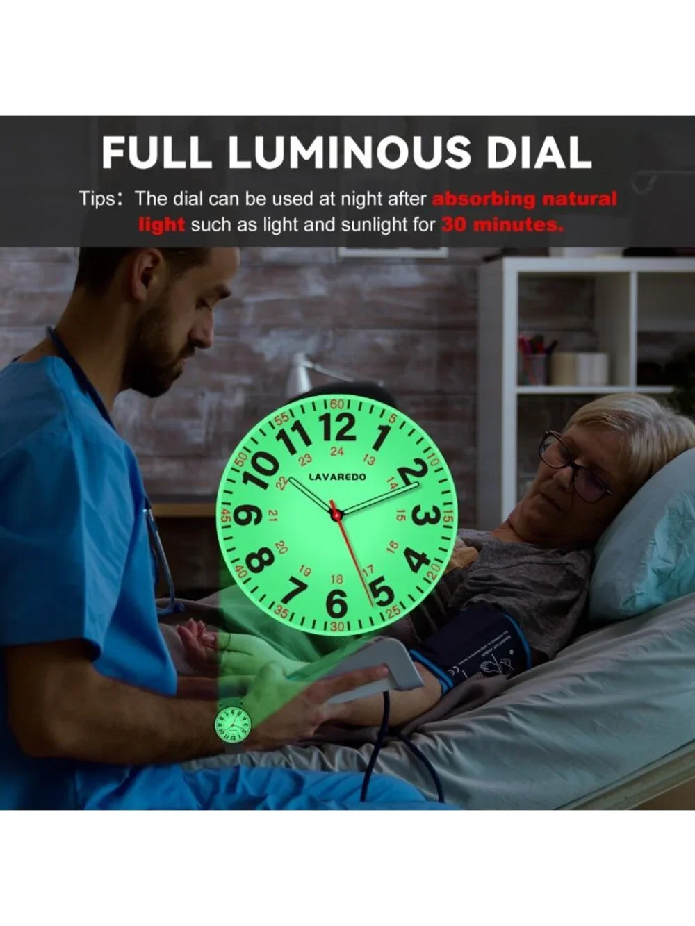 Luminous Nurse Watch for Women, Waterproof Japanese Quartz, Stylish Healthcare